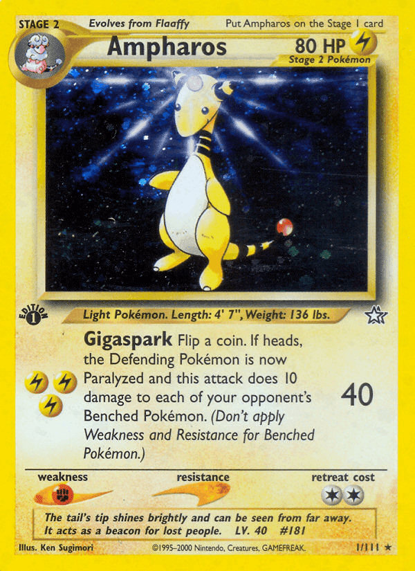 Ampharos · First Edition · EN · Neo Genesis